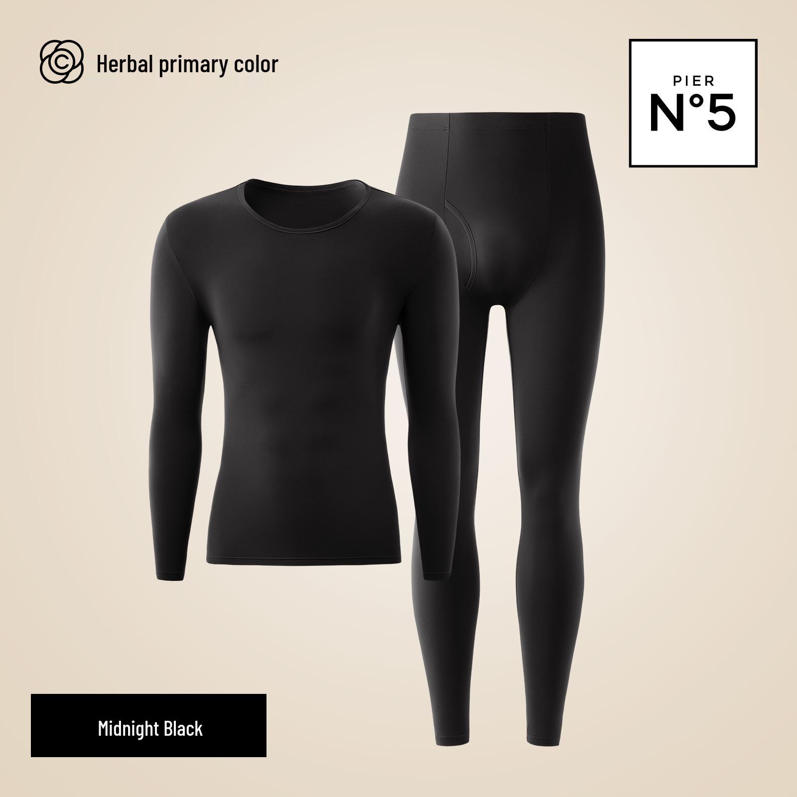 

Мужской комплект термобелья с флисовой подкладкой и травяным теплом: Толстый базовый слой для коллекции Осень/Зима 2025 F [Recommended 90-130 kg]