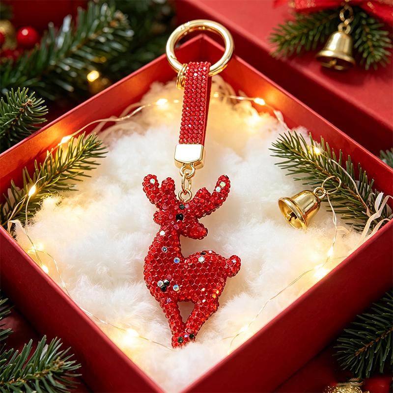 1PC Keychain Ideal Gift Full Rhinestone Design Cute Bag Charm Versatile Pendant Festive Vibe Various Styles