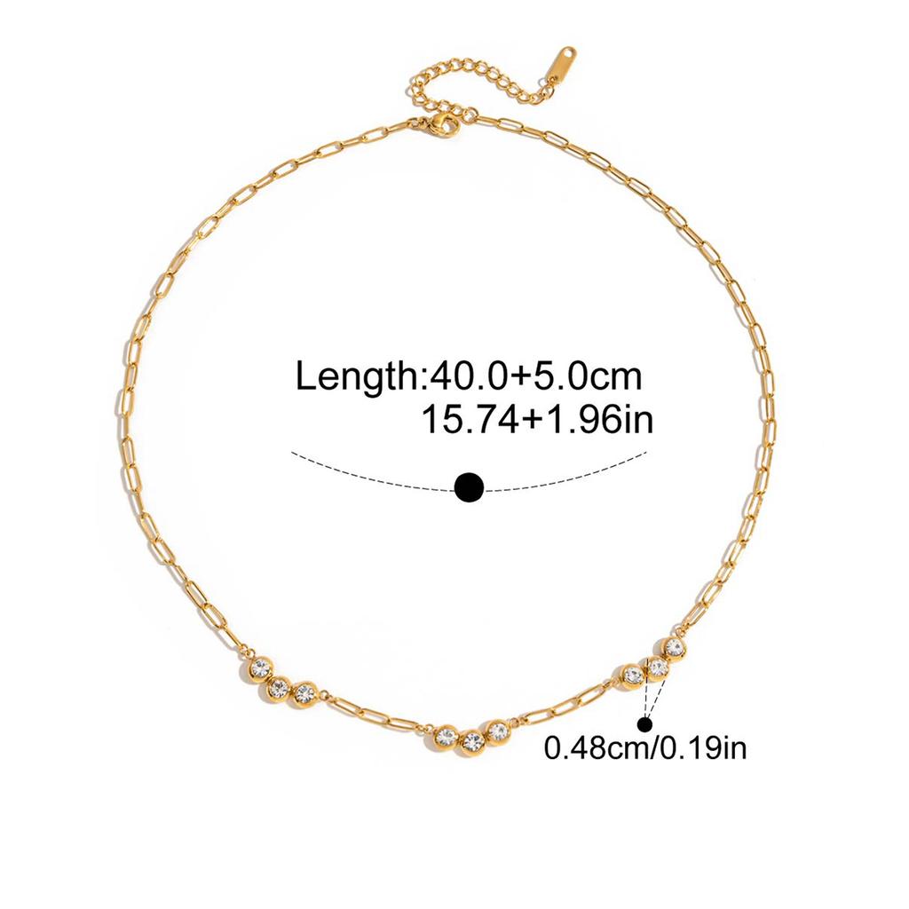 Yori New White Cubic Zircon Pendant Necklace Waterproof Simple Fashion Metal Texture Trendy Jewelry For Woman