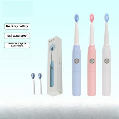 Electric Toothbrush Soft Bristle 2 Brush Dry Battery Model IPX7 Waterproof Electric Toothbrush