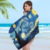 Starry Night Van Gogh Art Anime Beach Swimming Towel Soft Absorbent Washcloth Children's Gifts For Kids Travel Camping Gym