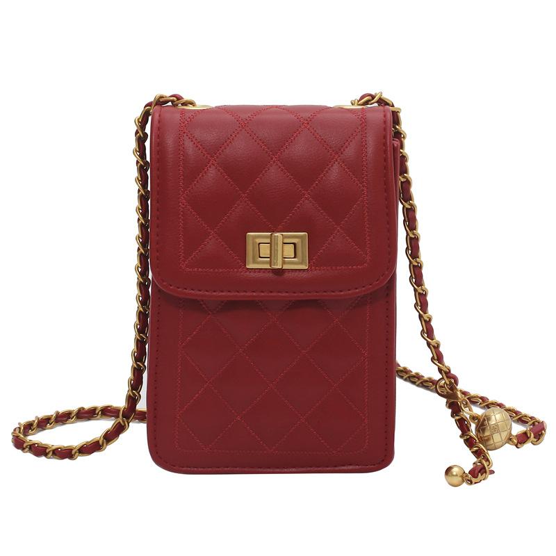 New women's bag fashion diamond bag women's fashion casual shoulder messenger bag texture chain bag