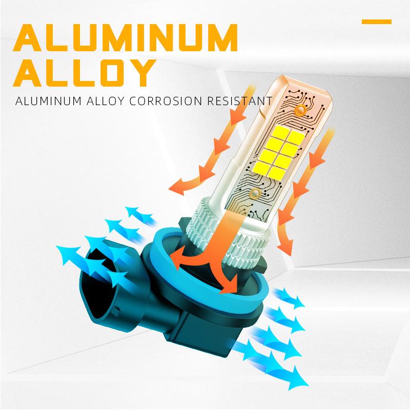 2 Pezzi Lampadine LED H8 H11 H16 JP 9005 HB3 9006 HB4 LED Lampadine Fendinebbia Auto Luci Diurne DRL per Auto 12V 6000K Bianco