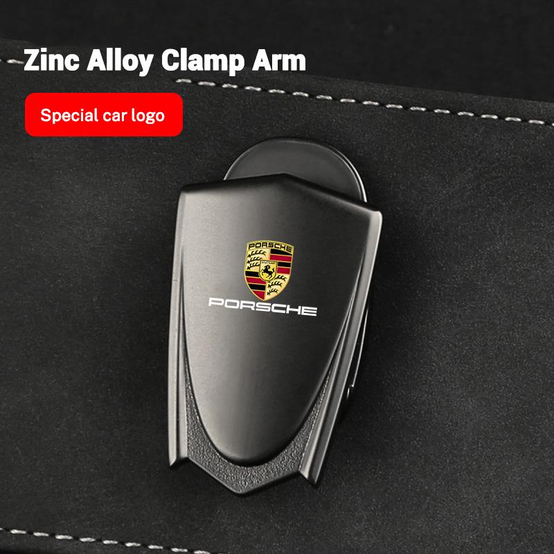 Portaocchiali in camoscio con logo auto, Custodia portaocchiali da sole, ID, Carte di credito per Porsche Panamera Cayenne Taycan 911 718 Macan Carrera-GT 928