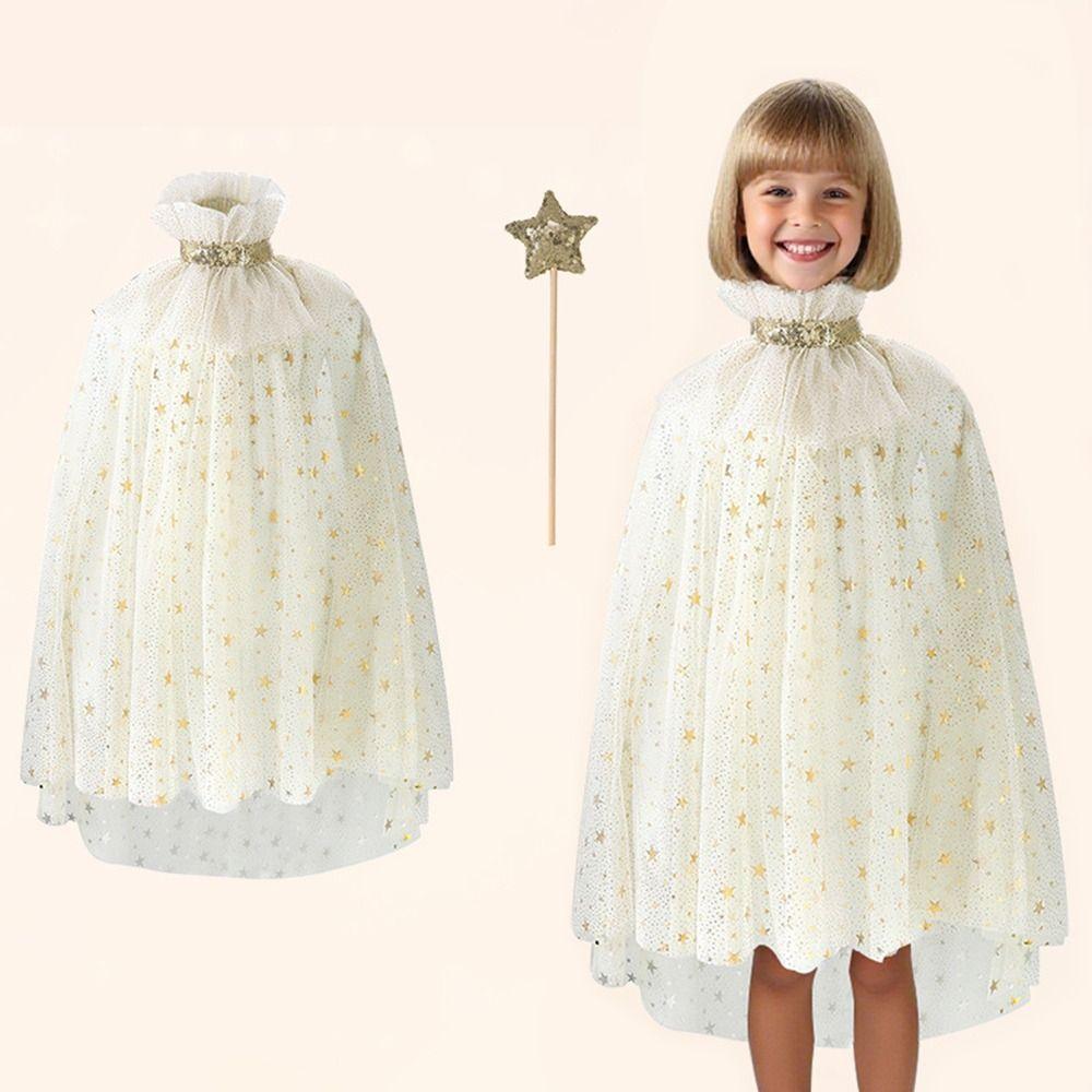 Niedlicher Kinderkostüm Umhang Mesh Elegantes Kleid Cape Neu Mädchen Prinzessin Umhang Karnevalsparty