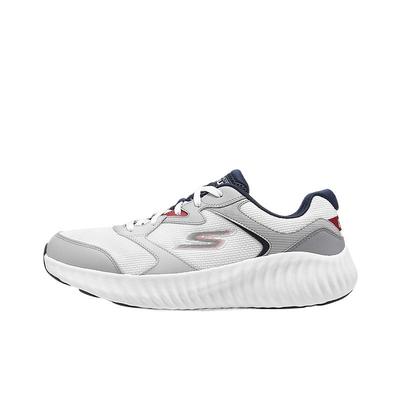 Mens Go Comfortable Synthetic Leather Shock Absorbing Low Top Running Shoes Men Sneaker Gray Blue 220383-WNV
