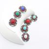 Direct Sales of 5 Pieces of 20 * 25mm Oval Retro Colored Beads Flat DIY Self-adhesive Clothing Hats and Hair Accessories