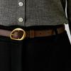 Women's Exquisite Style Genuine Leather Belt with French Gold Buckle – Versatile and Luxurious.