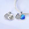 Charms Copper Blue Starry Sky Heart-Shaped Pendants Fit Charms Plata Original Bracelet Beads Women Jewellery Making