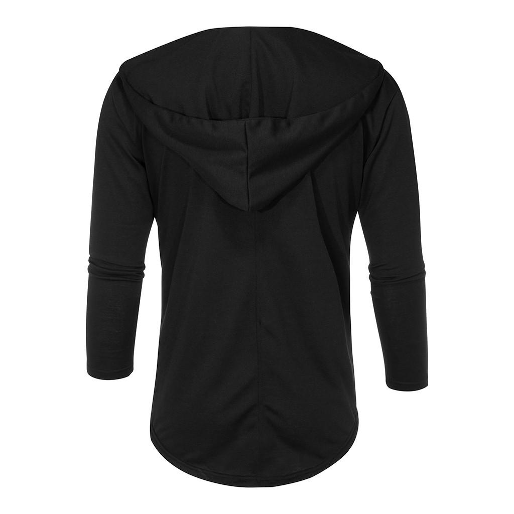 Men Splicing Hooded Solid Trench Coat Jacket Cardigan Long Sleeve Outwear Blouse