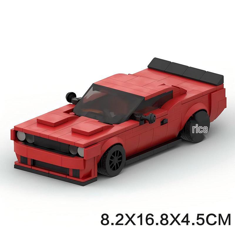 Dodge Challenger MOC Speed 8-Stud Racing Car Building Blocks - Gift for Men