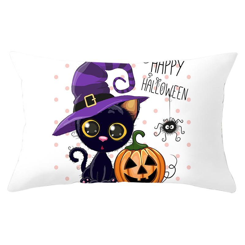 Halloween Cartoon Print Series Peach Skin Waist Pillow Cover Sofa Cushion Cover