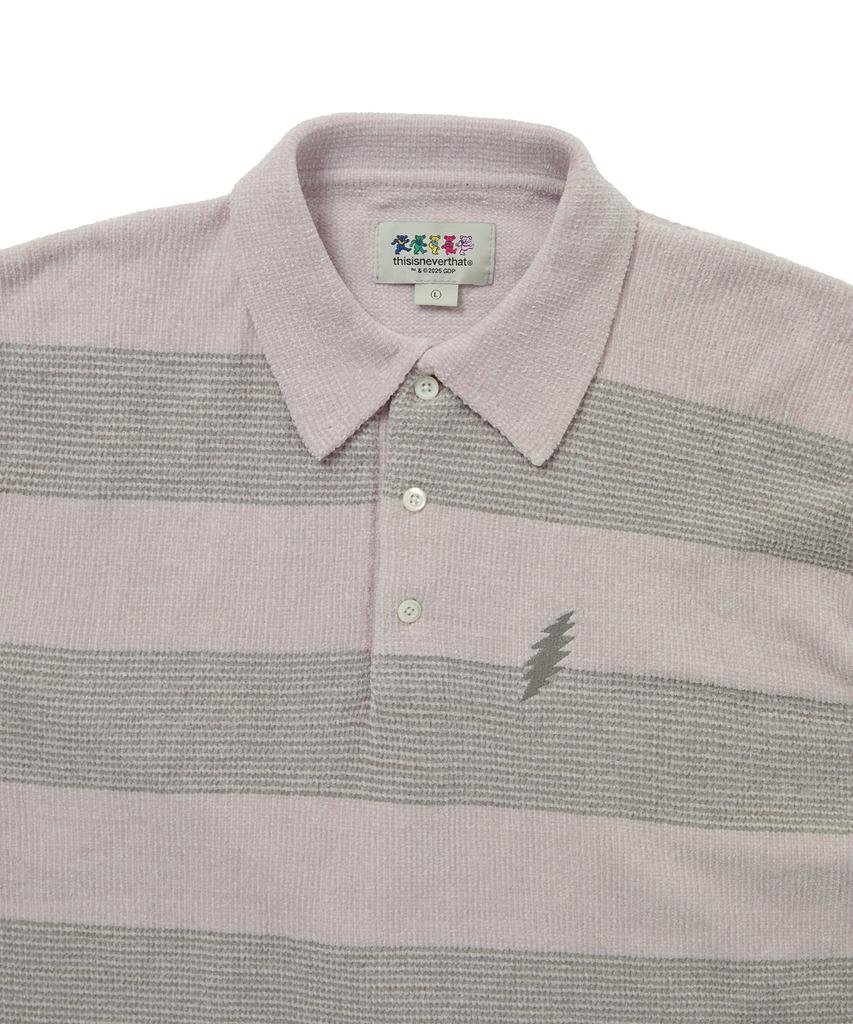 THISISNEVERTHAT Gd Lightning Velvet Knit Polo Light Pink
