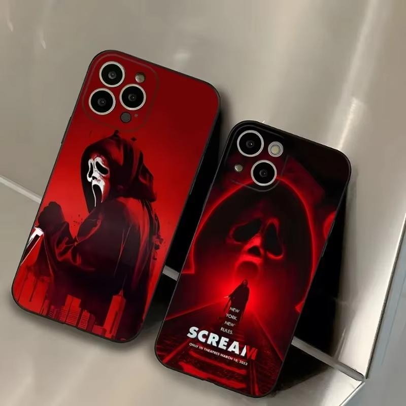 Ghostface Horror Scream Art Phone Case For iPhone 16 15 14 13 12 11 Pro Max XS X XR 7 8 SE Back Cover