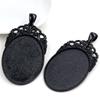 5pcs 30x40mm Inner Size Antique Silver Plated and Bronze and Black Cabochon Base Setting Charms Pendant