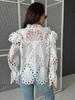 Retro Shirt For Women, Design Sense, Hollow Ruffled Long Sleeves, Temperament, Fashionable Stand Collar Shirt