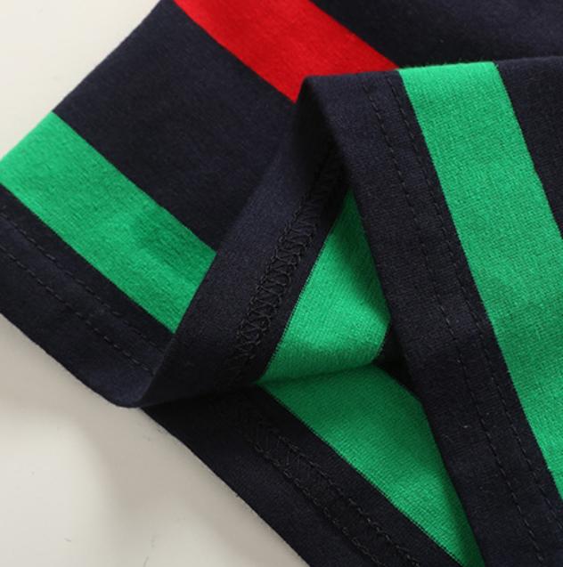 Dziecięce koszulki polo z krótkim rękawem Letnia odzież dziecięca T-shirt dla średnich i dużych dzieci Bawełniana koszulka polo w paski