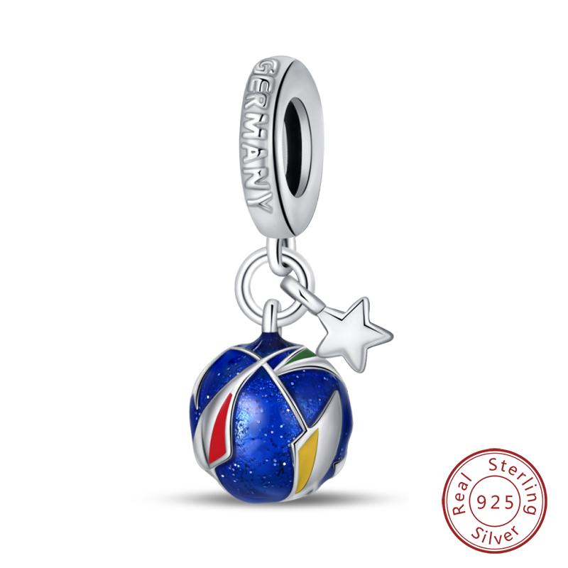 New In Copper Football Baseball Dumbbell Badminton Charms Beads Fit Qikaola Original Bracelet Fine Diy Jewelry Gift