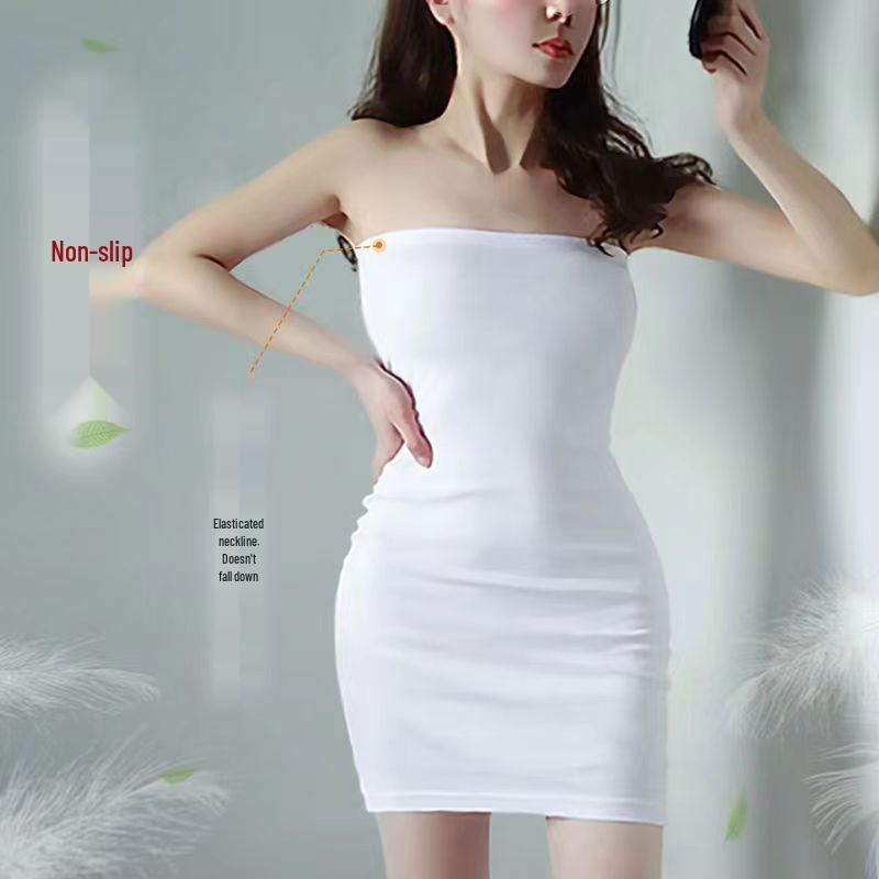 Versatile Strapless Bandeau Dress - Tight Long Wrap Base Dress