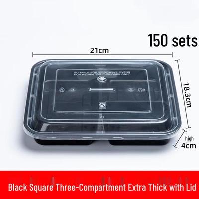 JingJingRS Disposable Rectangular Divided Lunch Boxes