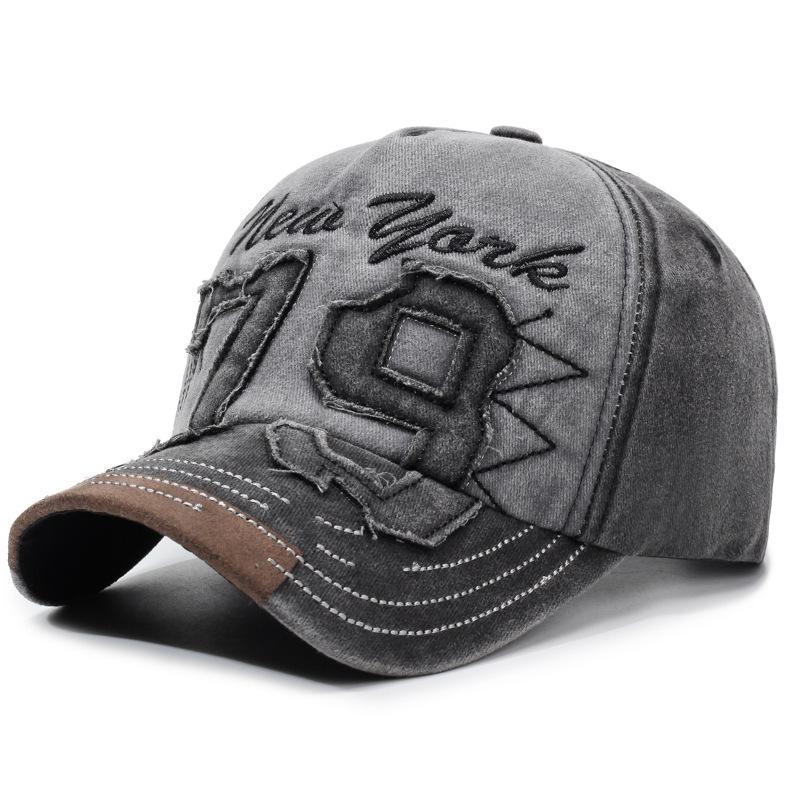 Retro Color Matching Baseball Cap Men S 79 Embroidered Baseball Cap Three-Dimensional Sticker Embroidered Peaked Cap Sun Hat Women adjustable