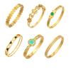 European and American Style Geometric Enamel Buckle and Zircon Flower Stainless Steel Bracelet Set