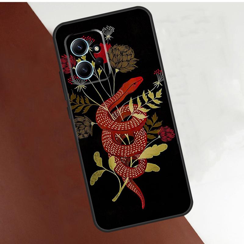 Snake Flower Case For Xiaomi Redmi Note 14 10 11 12 13 15 Pro Plus Cover For Redmi 15 14C 10C 12C 13C 15C