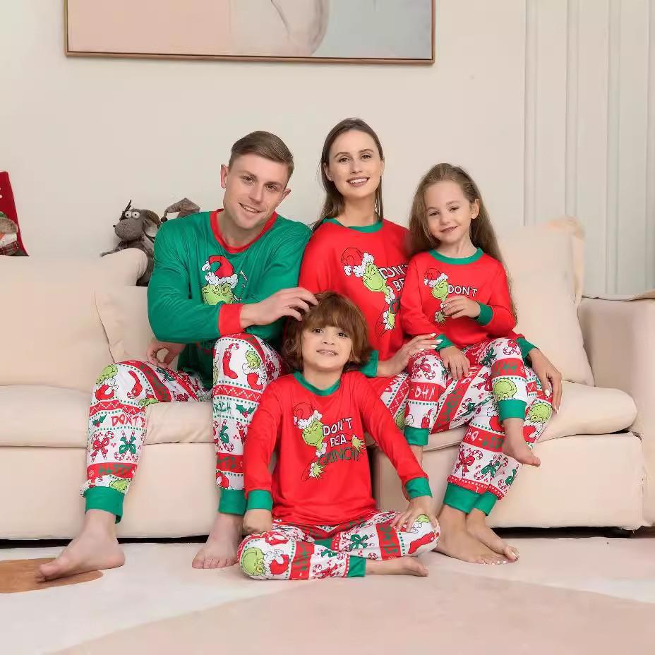 Cozy And Stylish New Monster Print Pajama Set Family Matching Outfits For Christmas
