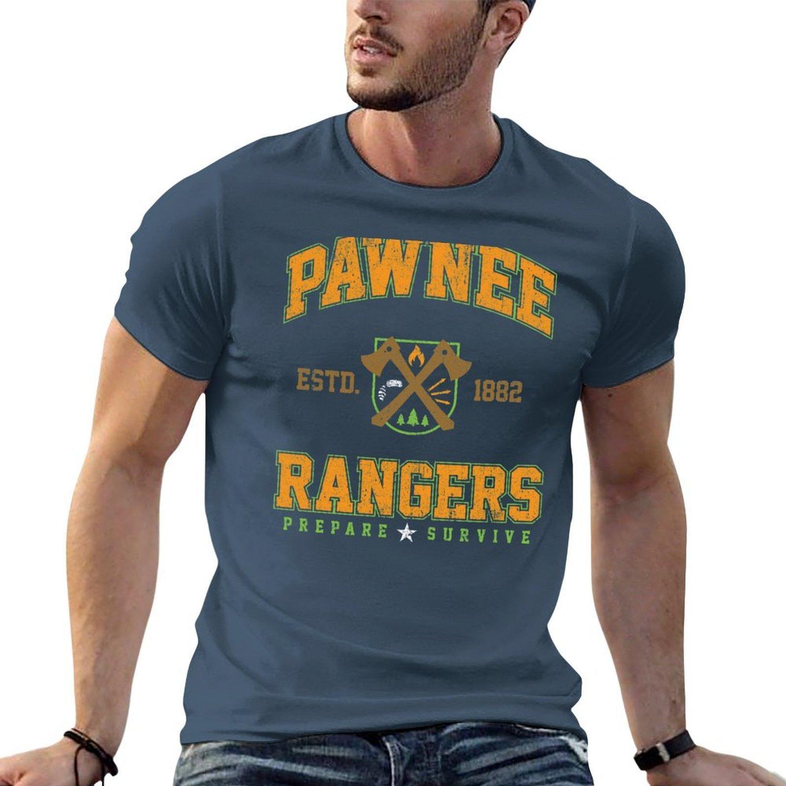 Pawnee Rangers Tshirt Retro Style Print Casual Top S