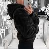Plush Jacket Zipper Closure Thickened Elastic Cuff Women Hoodie With Pocket Outwear