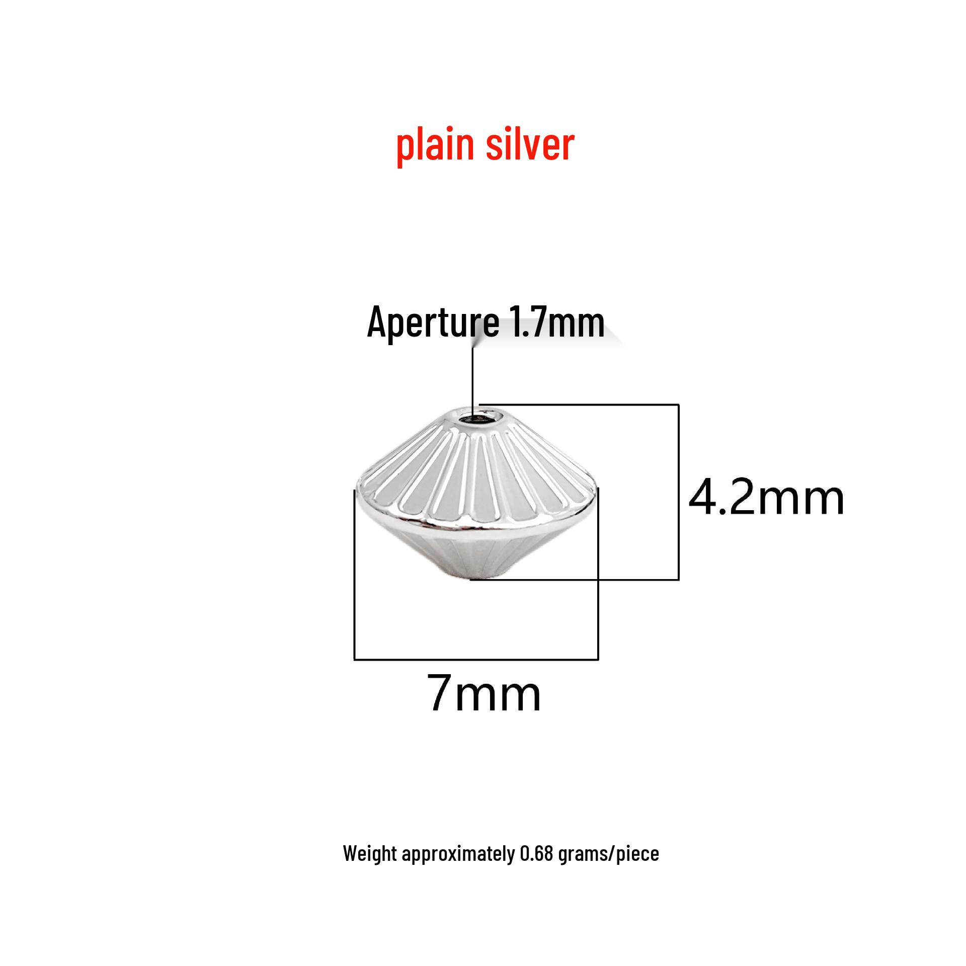 S999 Sterling Silver Vintage Flying Saucer Beads for DIY Jewelry Crafting 7mm серебряный