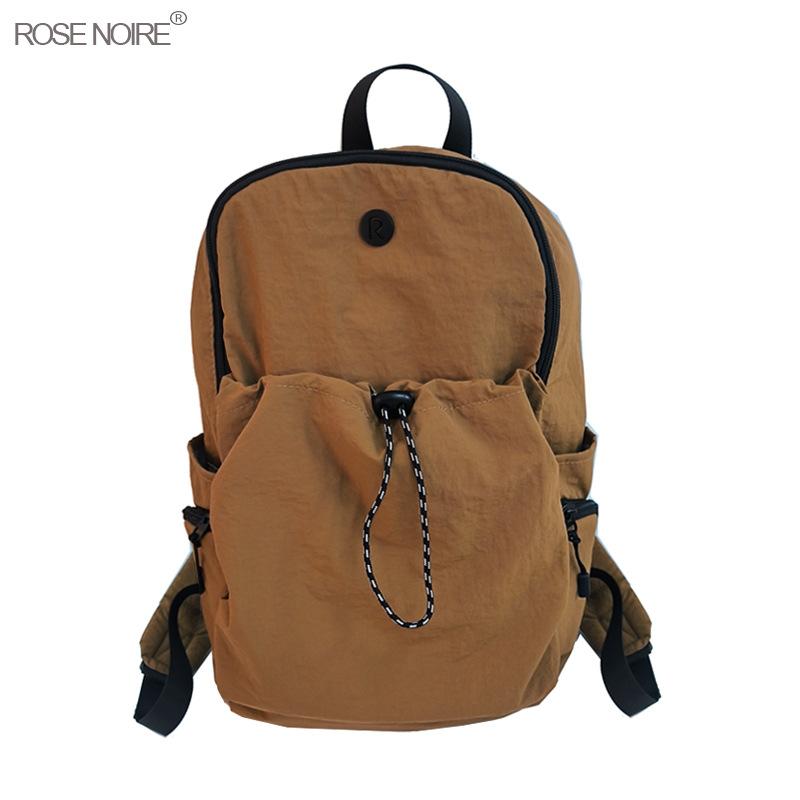 Casual backpack Solid color versatile backpack Lightweight large capacity outdoor backpack Harajuku student bag