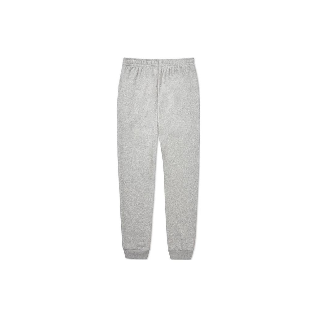 Li Ning Badminton Series Solid Color Ribbed Cuff Fleece Knit Sports Long Pants Men Bottoms Light-Gray AKLTC87-2