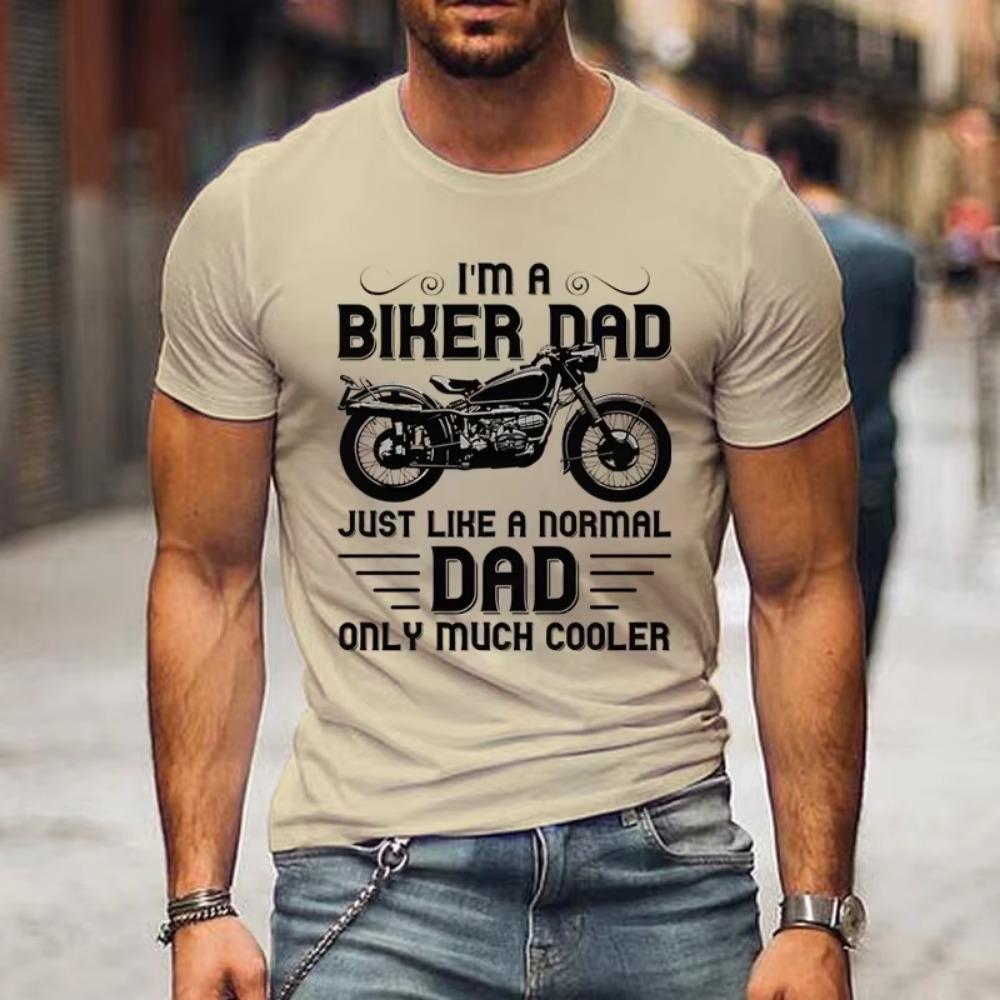 I'm A Biker Dad Print Summer T Shirt Men's Motorcycle Graphic Short Sleeve Loose T-shirts Hip Hop Harajuku Streetwear Men Tshirt
