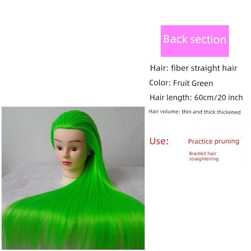 

Mannequin Head Practice Hair Weaving Makeup Barber Shop Beginner Neutral Hairdressing Mannequin Head Real Hair Mock Wig Wig Model Stock special green makeup