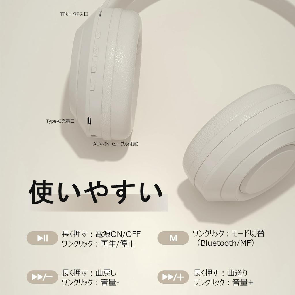 Bluetooth 5.3 Wireless Headphones, Closed-Back, Deep Bass, Over-Ear Headphones with Microphone, Lightweight Design, Foldable, Wired, Wireless, TF