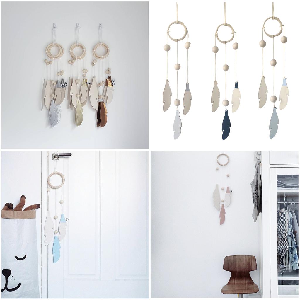 DIY Wood Feather Ornament Pendant Bunting Party Decoration for All Gatherings Lovely Addition to Dorm Photo Props