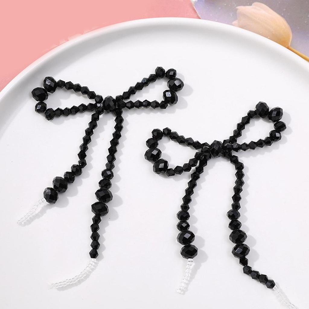 Fashionable Bowknot Phone Lanyard Keychain Handmade Crystal Beads Keyring Butterfly Bow Phone Charm Antilost Strap