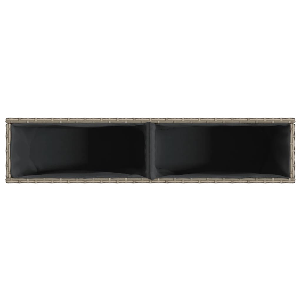 Vidaxl Garden Planter With 2 Inserts, Grey, 90X20X40 Cm, Pe Rattan