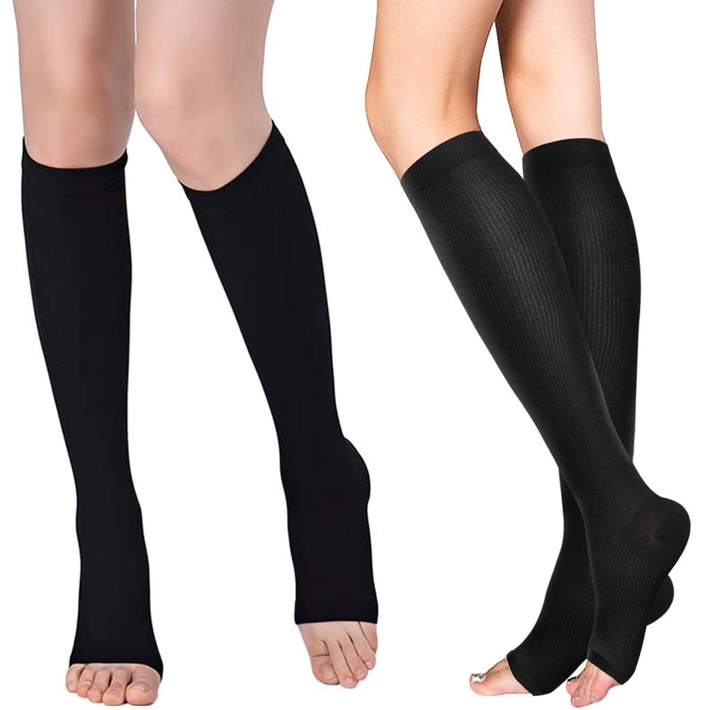 MOOKISOO Set of Compression Moderate Loose No Toe Compression Sleep High Below the Work Leg Care While Compression Socks for Men and Plus Sizes and