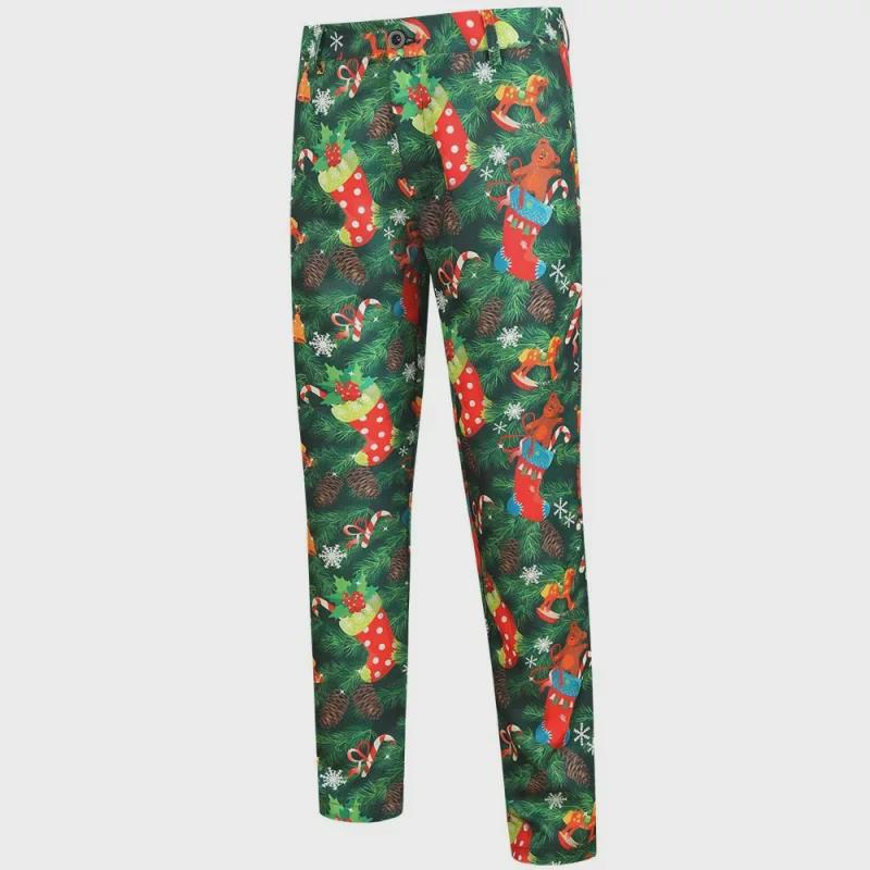 2024 Autumn/Winter Casual 3D Printed Christmas Suit & Trousers Set