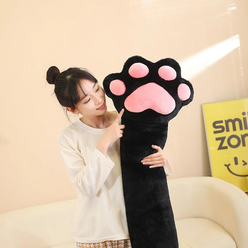 80cm Kawaii Riesen-Plüschbär-Pfotenmatte Niedliches Tierbär-Katzen-Fußkissen Herz-Plüschkissen Gefülltes Weiches Spielzeug für Heimdekoration Geschenke