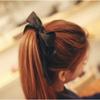 Sweet Beauty Satin Double-layer Bow Elastic Rubber Band Tied Thick Leather Hair Accessory Fashionable and Versatile