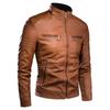Abrigo para hombre, primavera, nueva chaqueta informal de cuero Vintage, chaqueta de cuero para hombre, chaqueta de cuero para motorista con bolsillo, traje de PU, diseño de Motor para hombre, otoño