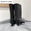 Koreanische Version Spitzschuh Damen Kurze Stiefel Mode Slip On Schuhe Herbst Elegante Low Heel Damen Mid Calf Booties