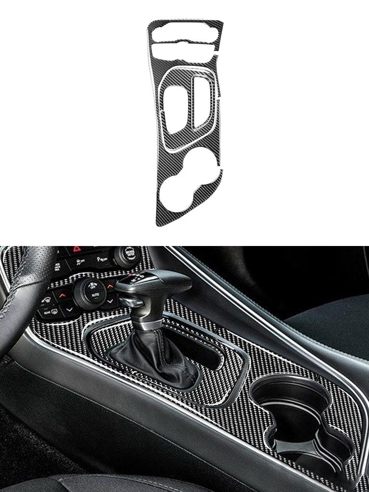 Carbon Fiber Car Gear Shift Panel Trim Cover Decoration Sticker For Dodge Challenger 2015-2020 Interior Accessories