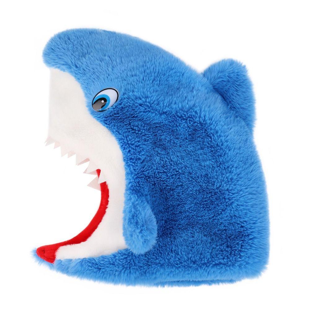 Creative Shark Head Cover Cartoon Halloween Headgear Gift Plush Animal Cap Carnivals