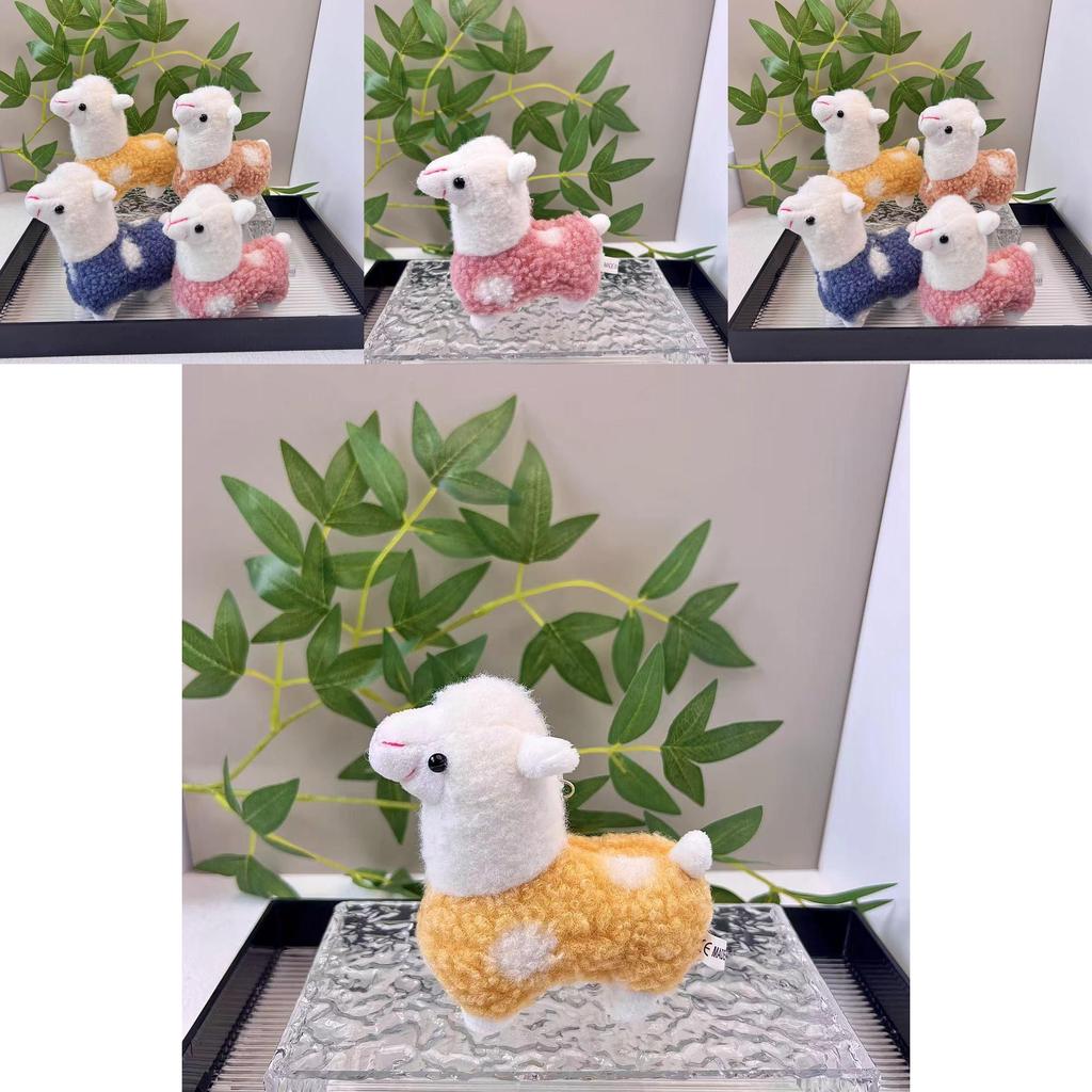 Cute Plush Alpaca Toy With Colorful Polka Dots Perfect For Backpacks And Decor