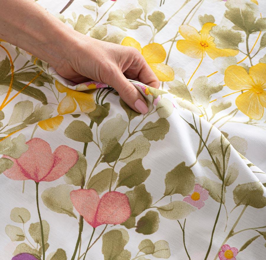 Florina - Satin Bedding Set - White with Pastels - Flowers - 160X200 Cm
