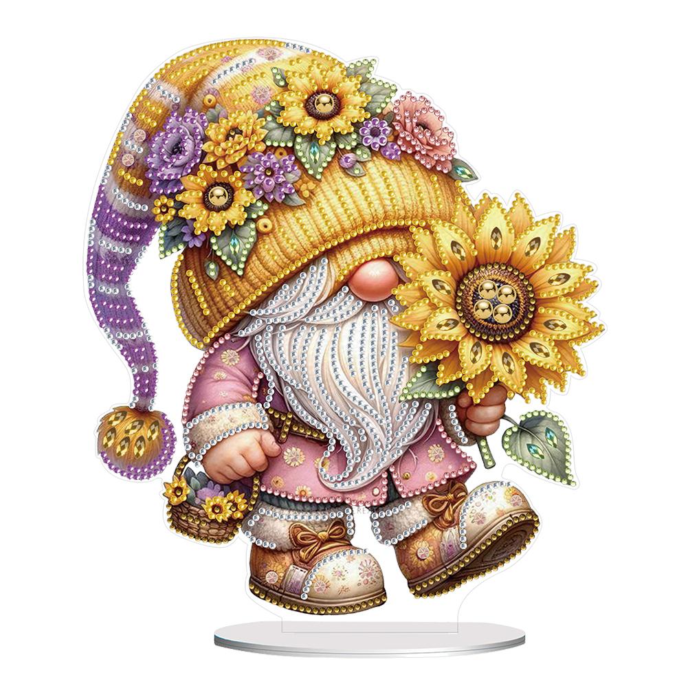 Gnome Double Sided Effect Desktop Diamond Art Kits 5D DIY Diamond Art Tabletop Decorations Diamond Painting Desktop Decorations
